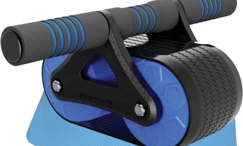 Automatic Rebound  Wheel for Home Gym – Sturdy Core Fitness Equipment with Knee Pad – Perfect Abdominal Exercise For Men & Women, Effective Abs Workouts & Strength Training